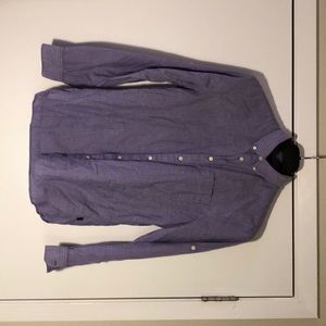 John Varvqtos lavendar casual button up shirt